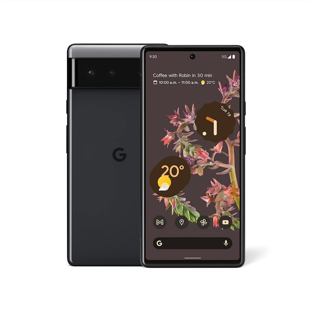 The classy Google Pixel 6 5G in Stromy Black; you can purchase this mobile on EMI without credit card using ZestMoney EMI.