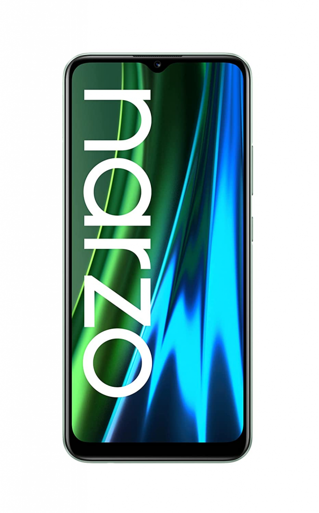 Realme Narzo 50i in Mint Green - you can purchase this mobile on zero down payment using ZestMoney EMI.