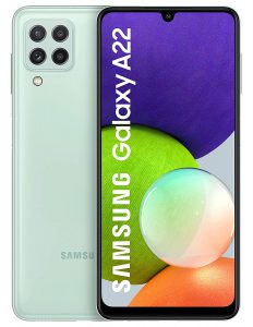 The Samsung Galaxy A22 is one of the latest samsung phone models that has a white colour option.